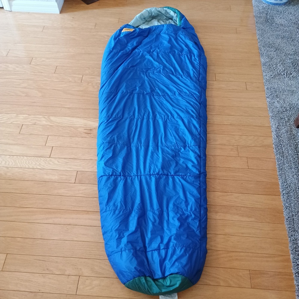 Vintage Kelty Mummy Sleeping Bag Blue Polarguard HV Camping 90s